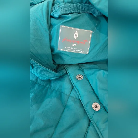 Free People Movement Pippa Packable Pullover Puffer Jacket Teal Coat - Picture 9 of 11